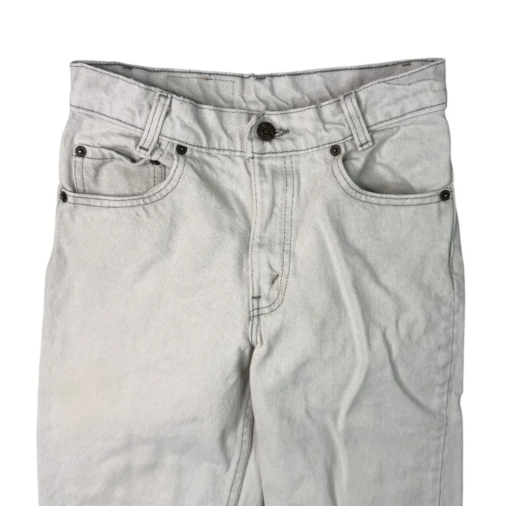 Levis Vintage 80s 505 Regular Straight Leg Denim Jeans FLAW White Student 27x30